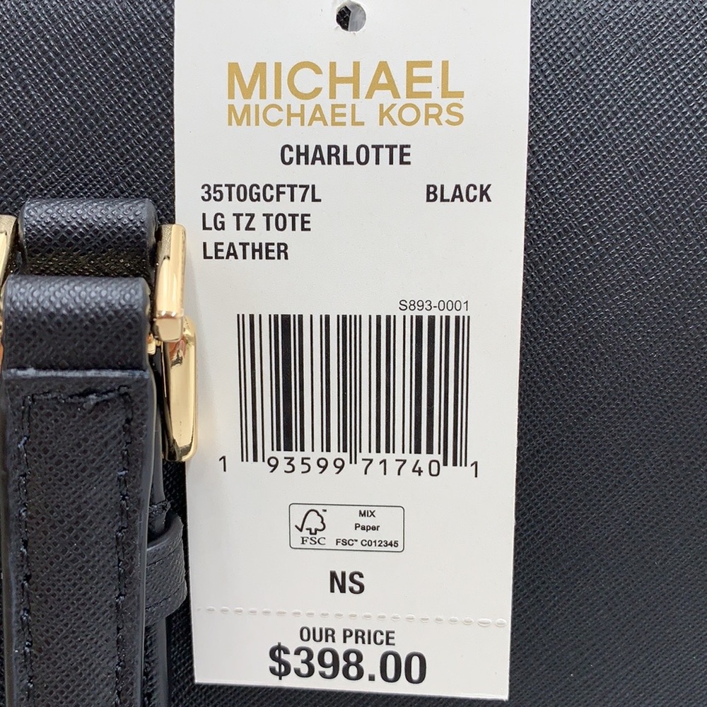 MICHAEL KORS Charlotte Large Leather Top-Zip Tote - Picture 16 of 16